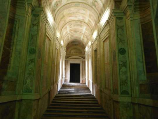 One of the hallways in the Palazzo Ducale, though roped off so we couldn't walk in.