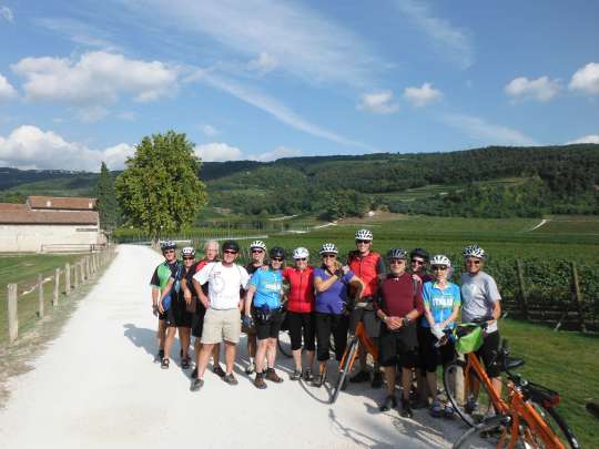 Our wine-tasting cyclists. A good time was had by all.
