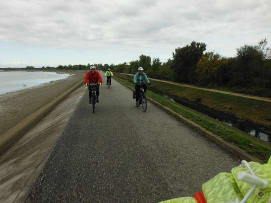 Riding along the reservoir east of Varazdin. Pretty low considering how much rain we've had recently.
